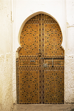 Door in the Medina, Fes el Bali, Fez, Morocco, North Africa, Africa