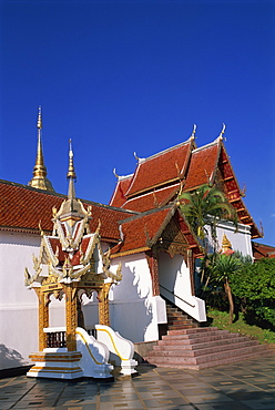 Exterior of the Buddhist Doi Suthep temple (Wat Phra That Doi Suthep), Chiang Mai, Thailand, Southeast Asia, Asia