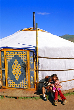 Nomads' encampment, Orkhon Valley, Ovorkhangai, Mongolia