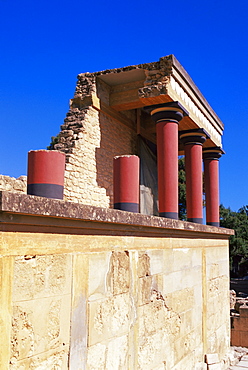 Palace ruins at the Minoan archaeological site, Knossos, island of Crete, Greek Islands, Greece, Europe