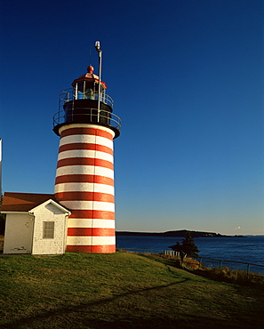 West Quoddy Head Lighthouse, Lubec, Maine, New England, United States of America, North America