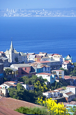 Aerial view of Valparaiso, Valparaiso, Chile, South America