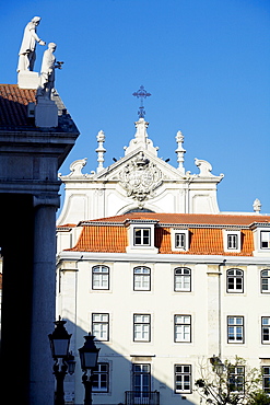 Rossio Square (Praca Dom Pedro IV) and Lisbon Opera House, Lisbon, Portugal, Europe