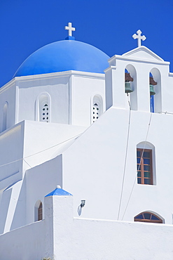 Greek Orthodox church tower, Hora, Amorgos, Cyclades Islands, Greek Islands, Greece, Europe