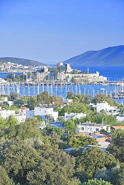 Bodrum harbour and St. Peter Castle, Bodrum, Anatolia, Turkey, Asia Minor, Eurasia