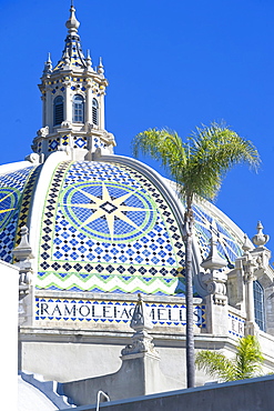 Tiled dome of the California Building which houses the Museum of Man, San Diego, California, United States of America, North America