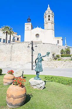 Church of Sant Bartomeu and Santa Tecla, Sitges, Costa Dorada, Catalonia, Spain, Europe