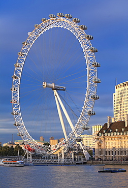 The Millennium Wheel (London Eye) with the River Thames in the foreground, London, England, United Kingdom, Europe