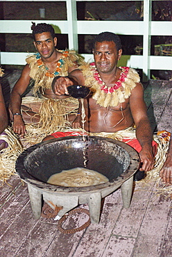 Kava ceremony, Wayaseva island, Yasawa Island group, Fiji, South Pacific islands, Pacific