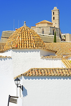 Ibiza Cathedral and Santo Domingo Convent, Old Town (Dalt Vila), UNESCO World Heritage Site, Ibiza, Balearic Islands, Spain, Europe 