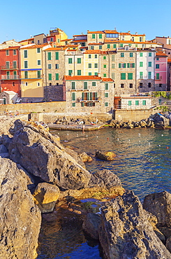 View of Tellaro village, Lerici, La Spezia district, Liguria, Italy, Europe