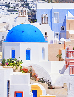 Oia village view, Oia, Santorini, Cyclades Islands, Greek Islands, Greece, Europe