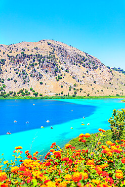 Lake Kournas, Georgioupolis, Chania, Crete, Greek Islands, Greece, Europe