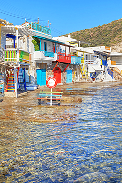 The small fishing village of Klima, Klima, Milos Island, Cyclades Islands, Greek Islands, Greece, Europe