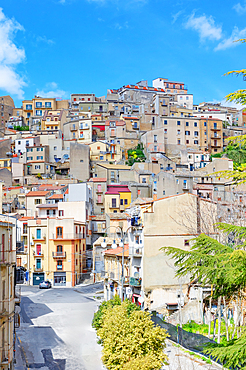 View of Enna historic district, Enna, Sicily, Italy, Mediterranean, Europe