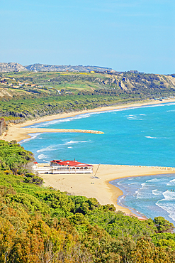 Eraclea Minoa beach, top view, Cattolica Eraclea, Agrigento district, Sicily, Italy