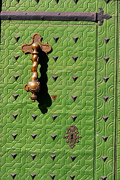 Detail of Ayuntamento (town hall) doors, Alicante, province of Valencia, Spain, Europe