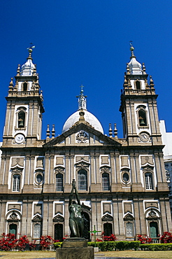 Facade of Igreja NS de Candelaria, Rio de Janeiro, Brazil, South America