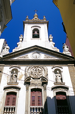 Facade of Rio de Janeiro old centre church, Rio de Janeiro, Brazil, South America