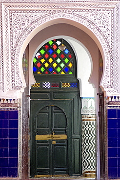 A door in the souks in the Medina, Marrakesh, Morroco, North Africa, Africa