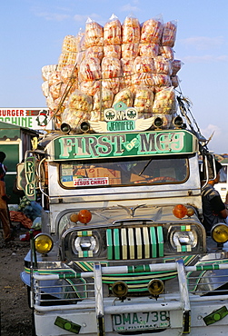 Jeepney, port of Lucena, southern area, island of Luzon, Philippines, Southeast Asia, Asia