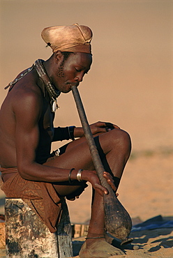 Himba married man in traditional dress, Kaokoland, Namibia, 