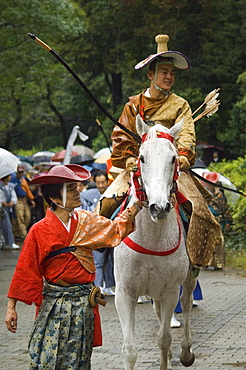 Traditional costume and horse, ceremony for archery festival, Tokyo, Japan, Asia