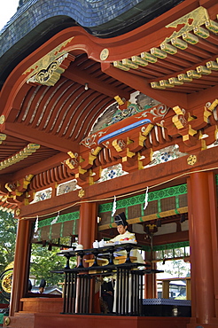 Wedding ceremony at Hachimangu Shrine, Kamakura city, Kanagawa prefecture, Japan, Asia