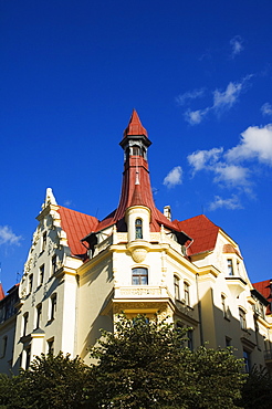 Jugenstils art nouveau architecture on Elizabeth Street, Riga, Latvia, Baltic States, Europe