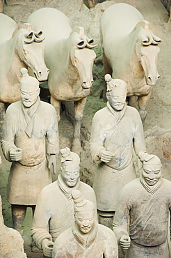 Pit 1 of Mausoleum of the First Qin Emperor housed in The Museum of the Terracotta Warriors, opened in 1979, near Xian City, Shaanxi Province, China, Asia