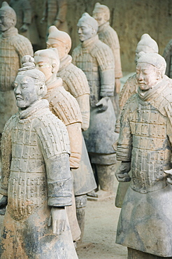 Pit 1, Mausoleum of the first Qin Emperor housed in The Museum of the Terracotta Warriors opened in 1979 near Xian City, Shaanxi Province, China, Asia