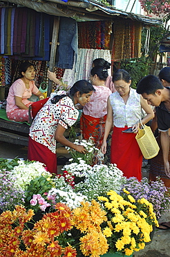 Suburban market, Yangon (Rangoon), Myanmar (Burma), Asia