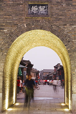 Arched street in the historic center of Pingyao, UNESCO World Heritage Site, Pingyao City, Shanxi Province, China, Asia