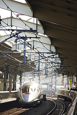 Bullet train at Kyoto station, Kyoto, Japan, Asia