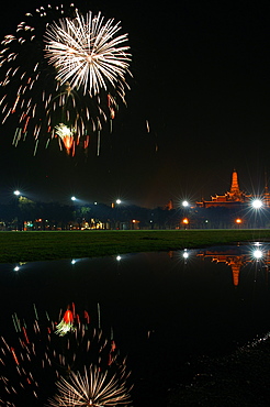 Fireworks, Grand palace, Bangkok, Thailand