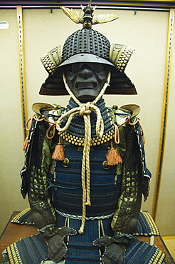 Samurai outfit at Museum of Matsuyama Castle, Matsuyama, Nagano Prefecture, Honshu Island, Japan, Asia