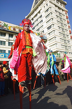 Stilt walkers, Chinese New Year, Spring Festival, Beijing, China, Asia