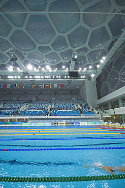 The Water Cube National Aquatics Center swimming arena in the Olympic Park, Beijing, China, Asia