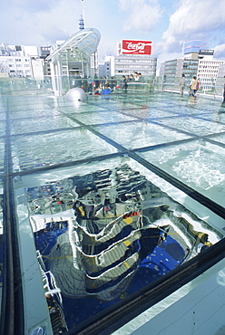 Skywalk, Nagoya city center, Japan