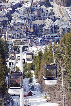 Cable car above Whistler resort, venue of the 2010 Winter Olympic Games, British Columbia, Canada, North America