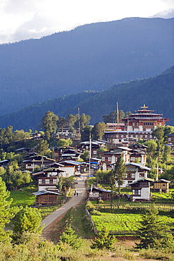 Gangtey Gompa (Monastery), Phobjikha Valley, Bhutan, Himalayas, Asia