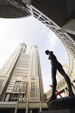 Statue in front of the Tokyo Metropolitan Government Building, Shinjuku, Tokyo, Japan, Asia