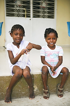 Orphans at an orphanage after the January 2010 earthquake, Port au Prince, Haiti, West Indies, Caribbean, Central America