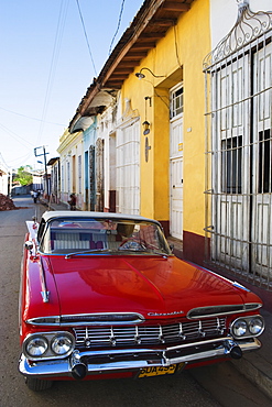 Chevrolet, classic 1950s American car, Trinidad, UNESCO World Heritage Site, Cuba, West Indies, Caribbean, Central America