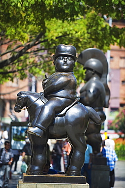 Sculptures by Fernando Botero, Plazoleta de las Esculturas, Medellin, Colombia, South America