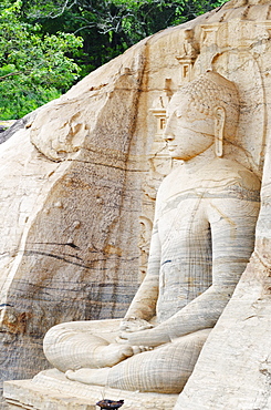 Seated Buddha, Gal Vihara, Polonnaruwa, UNESCO World Heritage Site, North Central Province, Sri Lanka, Asia