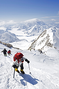 Climbing expedition on Mount McKinley, 6194m, Denali National Park, Alaska, United States of America, North America 