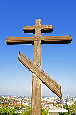 Cross at Slavin Memorial, Bratislava, Slovakia, Europe