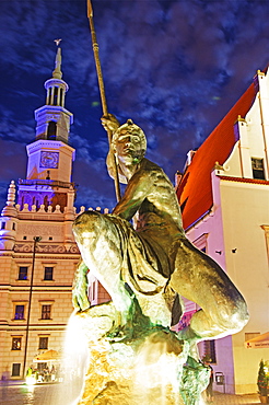 Statue of Mars, historic Old Town, Poznan, Poland, Europe