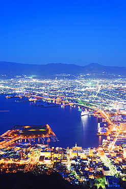 Hakodate Bay night view, Hokkaido, Japan, Asia